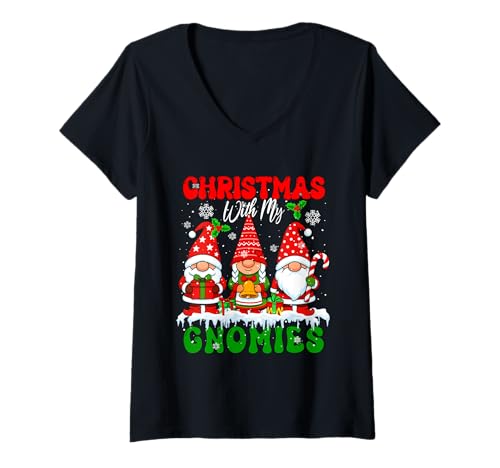 Damen Weihnachten mit Meinen Gnomies Weihnachten DREI Weihnachtszwerge im Schnee T-Shirt mit V-Ausschnitt Damen Weihnachten mit Meinen Gnomies Weihnachten DREI Weihnachtszwerge im Schnee T-Shirt mit V-Ausschnitt von Gnomes Christmas Costume