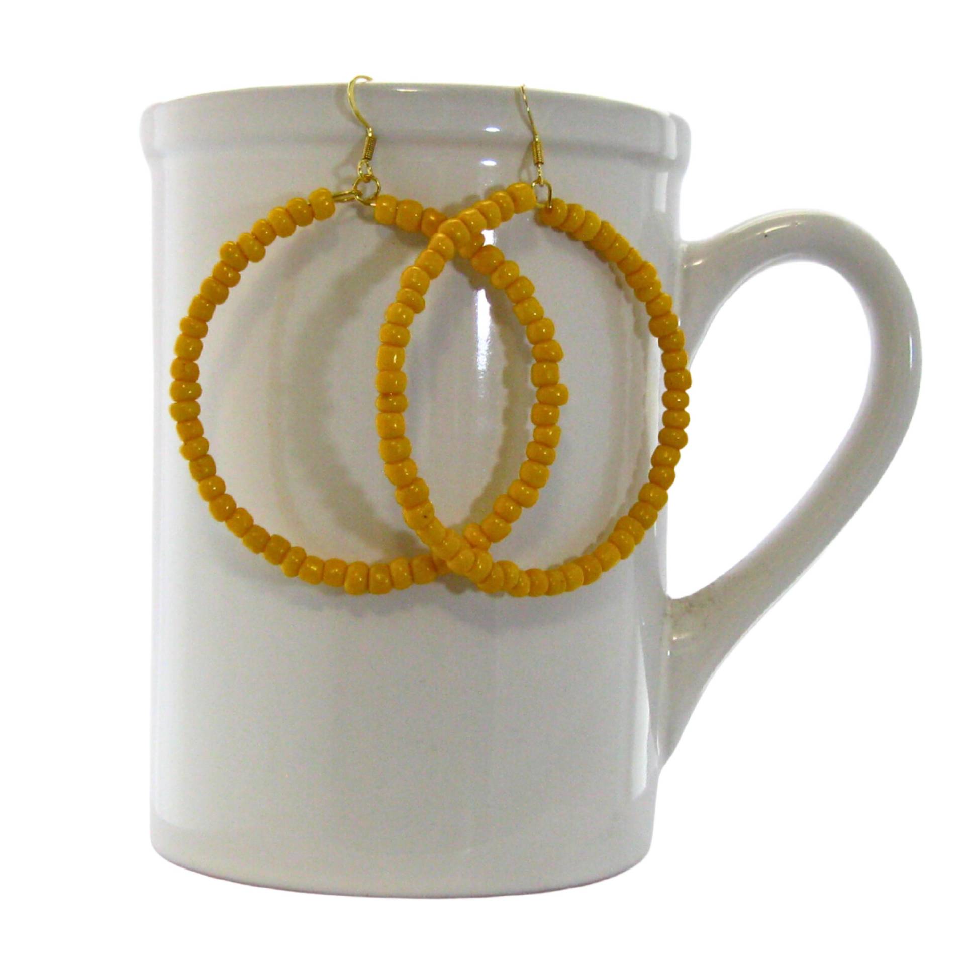 Gelb - Memory Wire Ohrringe, Perlenohrringe, Frauen Oder Teenager von GnosisCraftsandGifts