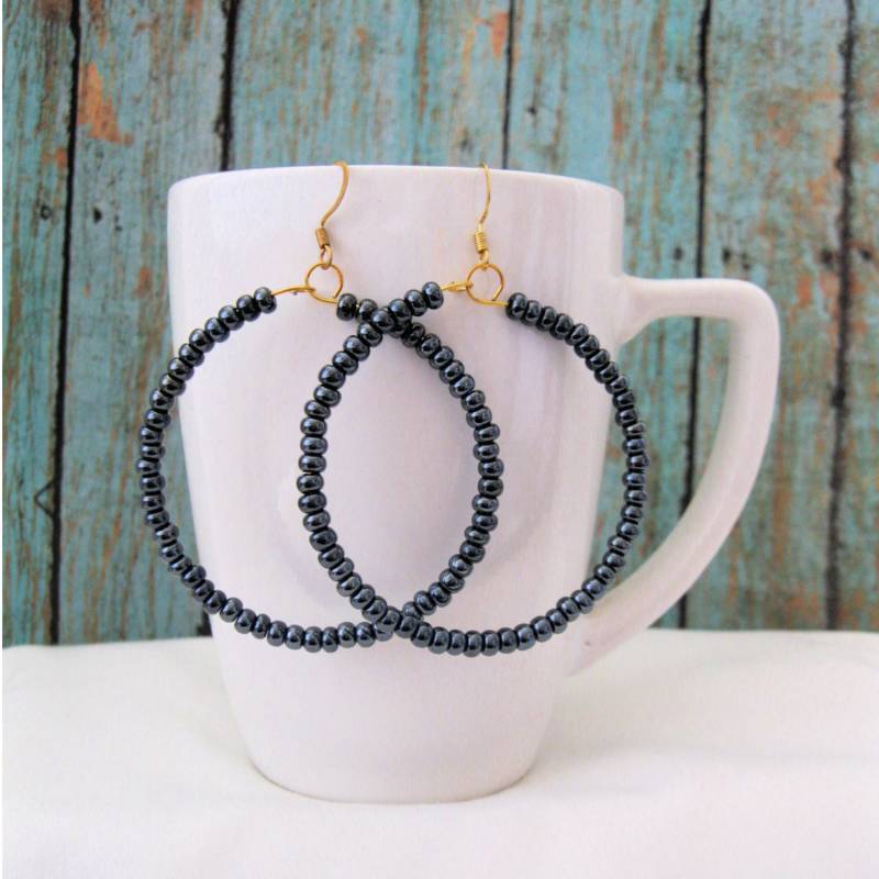 Gunmetal - Memory Wire Creolen, Erhältlich in Silber Oder Gold, Für Frauen Jugendliche von GnosisCraftsandGifts