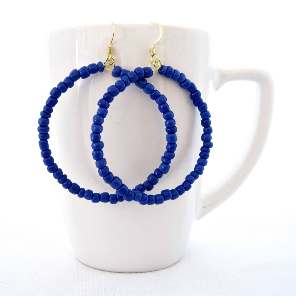 Navy Blau-Memory Draht Creolen Navy Blau-Memory Draht Creolen von GnosisCraftsandGifts