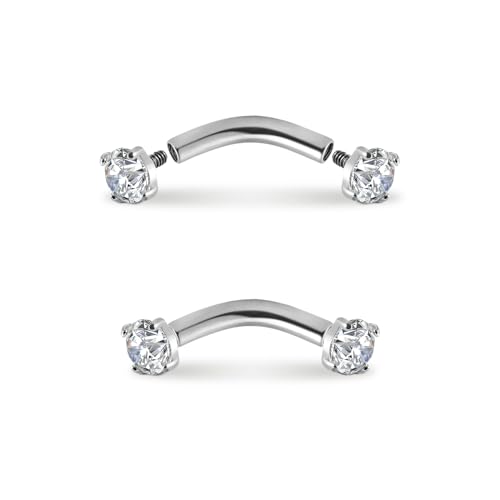 Gnznzko 14G G23 Titan Augenbrauenringe Piercing Schmuck für Frauen mit Zirkonia Augenbrauenschmuck Bauch Lippe Körperpiercing 2 Stück Gnznzko 14G G23 Titan Augenbrauenringe Piercing Schmuck für Frauen mit Zirkonia Augenbrauenschmuck Bauch Lippe Körperpiercing 2 Stück von Gnznzko