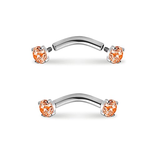 Gnznzko 14G G23 Titan Augenbrauenringe Piercing Schmuck für Frauen mit Zirkonia Augenbrauenschmuck Bauch Lippe Körperpiercing 2 Stück Gnznzko 14G G23 Titan Augenbrauenringe Piercing Schmuck für Frauen mit Zirkonia Augenbrauenschmuck Bauch Lippe Körperpiercing 2 Stück von Gnznzko