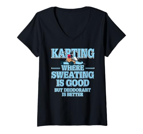 Damen Kartfahren Schwitzen Ist Gut Lustiger Rennsport Humor T-Shirt mit V-Ausschnitt Damen Kartfahren Schwitzen Ist Gut Lustiger Rennsport Humor T-Shirt mit V-Ausschnitt von Go Kart Liebhaber Und Motorsport Fans