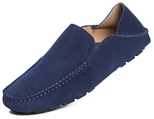 Go Tour Handgefertigte Herren-Loafers, Mokassins, zum Reinschlüpfen, blau, 43 EU von Go Tour