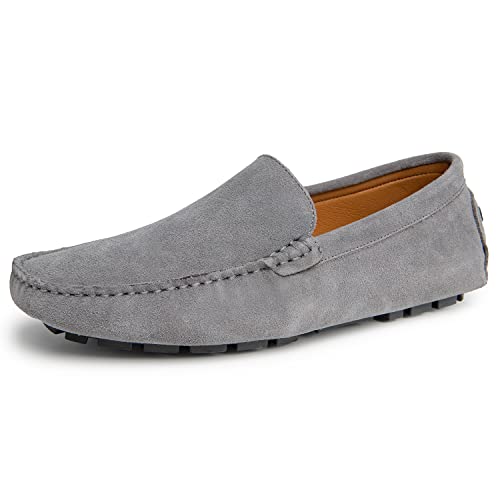 Go Tour Handgefertigte Herren-Slipper aus Wildleder, A Grey, 42.5 EU von Go Tour