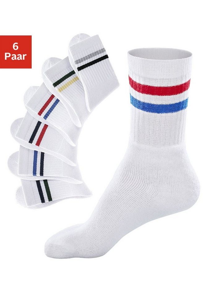 Go in Freizeitsocken (Set, 6-Paar) mit farbigen Streifen von Go in