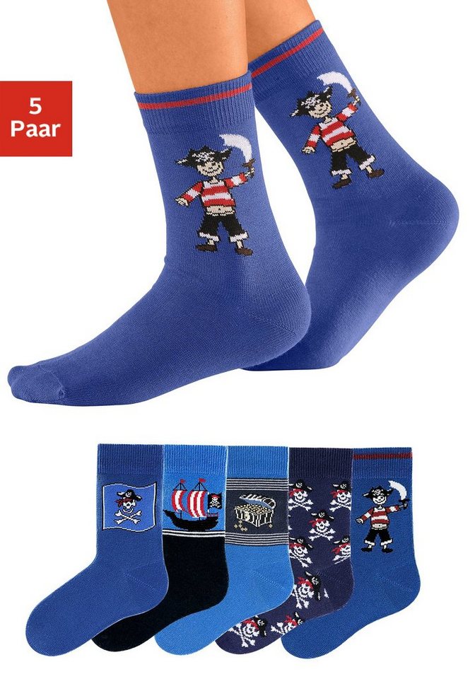 H.I.S Socken (5-Paar) mit Piratenmotiven von H.I.S