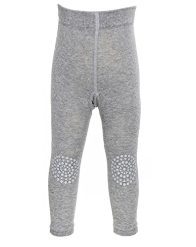 GoBabyGo Baby Leggings mit ABS Noppen an Knien (74/80, Hellgrau) - Kleinkinder Krabbel Leggins, Produziert in Europa | Mädchen, Junge 6-12 Monate von GoBabyGo