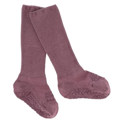 GoBabyGo Unisex Baby Bamboo Socken Nebelige Pflaume, rutschfeste Baumwollsocken, 6-12M, (Size 17-19) von GoBabyGo