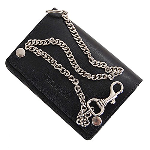 GoBago Biker Geldbeutel mit Kette Geldbörse Portemonnaie aus robusten Leder Kettenbörse Bikerbörse mit Kette Trucker 13 x 9 cm von GoBago