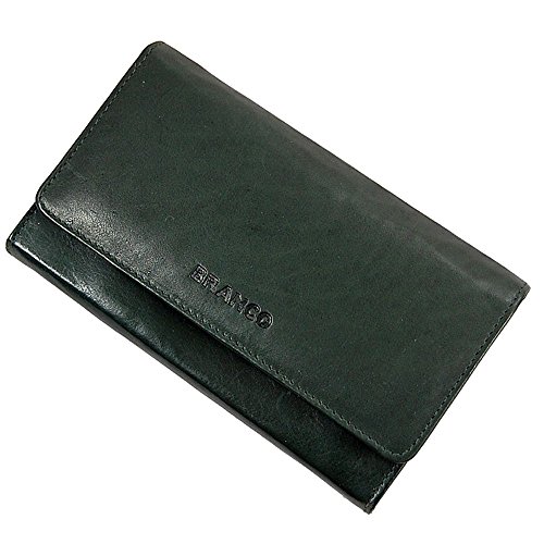 Große Damen Geldbörse Langformat Portemonnaie Leder Geldbeutel Damenlangbörse (Grün) von GoBago