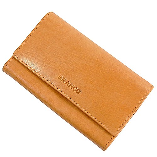 GoBago Große Damen Geldbörse Langformat Portemonnaie Leder Geldbeutel Damenlangbörse (Natur) von GoBago