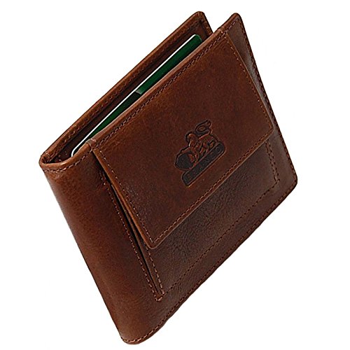 GoBago Branco Herren Leder Dollarclip mit Münzfach Geldbeutel Geldbörse Geldclip Wallet braun von GoBago