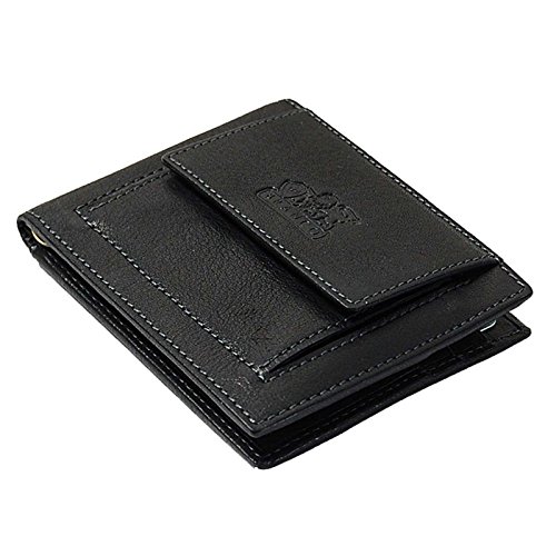 GoBago Branco Herren Leder Dollarclip mit Münzfach Geldbeutel Geldbörse Geldclip Wallet schwarz von GoBago