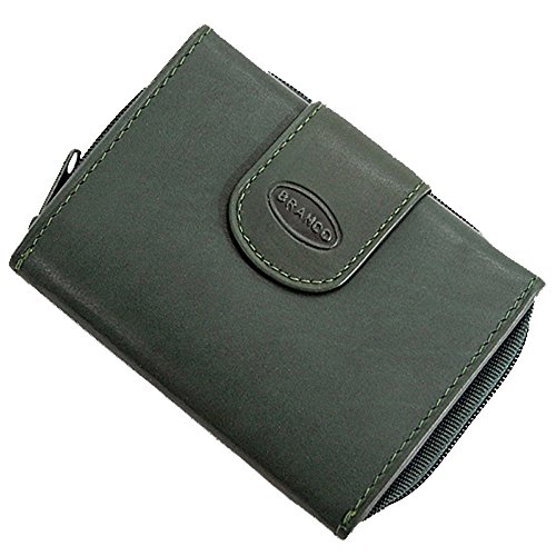 Leder Damen Geldbörse Börse Portemonnaie Geldbeutel Damenbörse (Grün) von GoBago