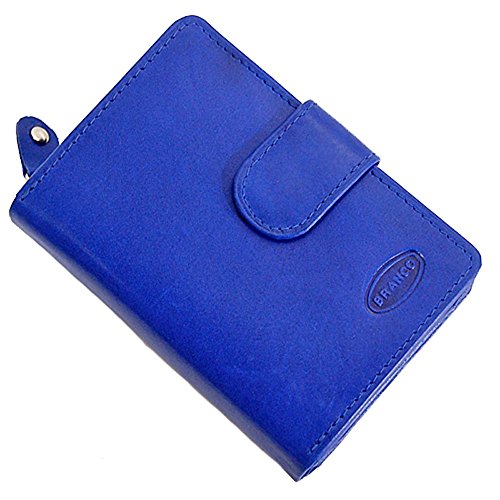 GoBago Leder Damenbörse Geldbörse Portemonnaie Damen Geldbeutel in 6 Farben (Blau) von GoBago