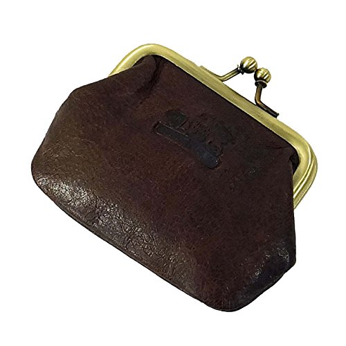 GoBago Kleine Leder Knips-Börse Damen Geldbörse Portemonnaie Geldbeutel Brown von GoBago