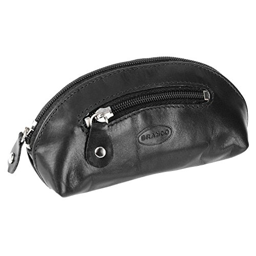 Branco Leder Schlüsseltasche Schlüsseletui Schlüsselmappe Schlüssel Etui GB 026 (Schwarz) von GoBago