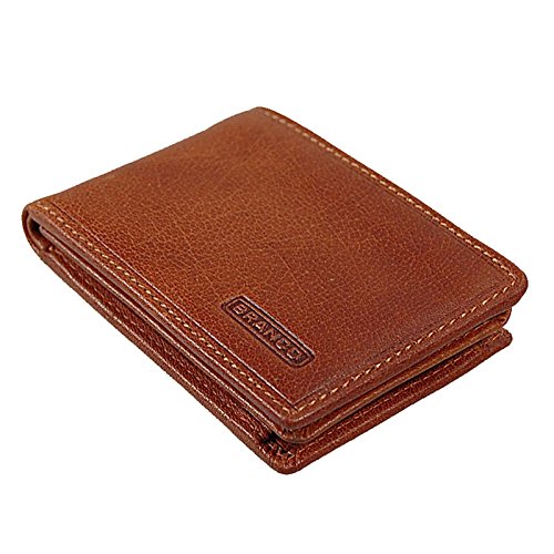 GoBago Branco Minischeintasche kleine Herren Geldbörse Leder Herrenbörse (Cognac) von GoBago