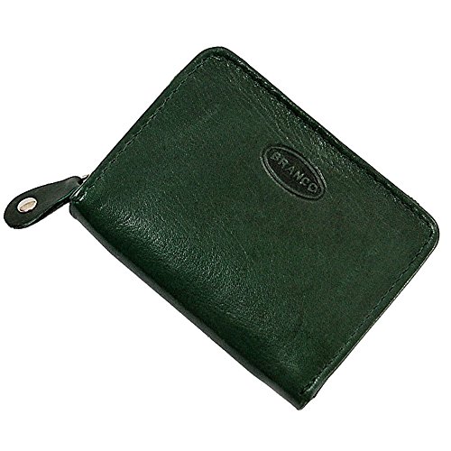 Münzbörse Leder Minibörse Reißverschluss Geldbörse Geldbeutel Portemonnaie kleine Börse (Grün) von GoBago