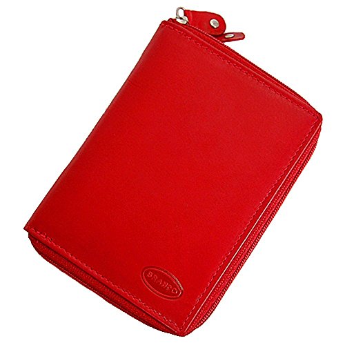 Branco funktionale Leder Damen Reißverschluss Geldbörse Geldbeutel Portemonnaie GoBago (Rot) von GoBago
