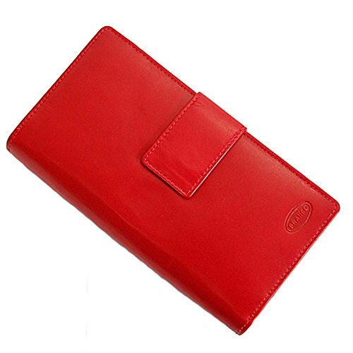 GoBago Leder Damen Geldbörse Börse Portemonnaie Geldbeutel (Rot) von GoBago