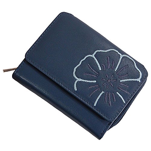 GoBago Leder Geldbörse Portemonnaie Geldbeutel Damenbörse (Jeans-Blue) von GoBago