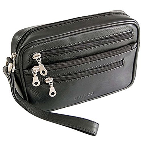 GoBago Branco Leder Herren Handgelenktasche Herrentasche (Schwarz) von GoBago