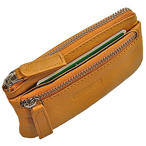 GoBago Branco Schlüsseltasche Leder Schlüsseletui Schlüsselmappe Auto Etui Tasche (Mustard) von GoBago