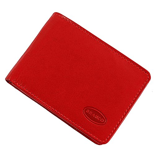GoBago Branco kleine Leder Herren Geldbörse Geldbeutel Portemonnaie Minibörse 10x7x1cm (Rot) von GoBago