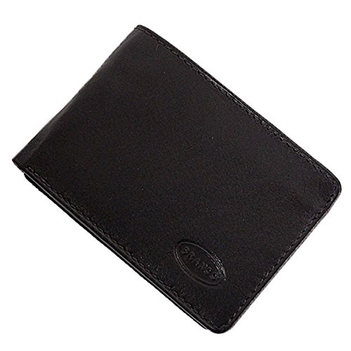 GoBago Branco kleine Leder Herren Geldbörse Geldbeutel Portemonnaie Minibörse 10x7x1cm (Schwarz) von GoBago