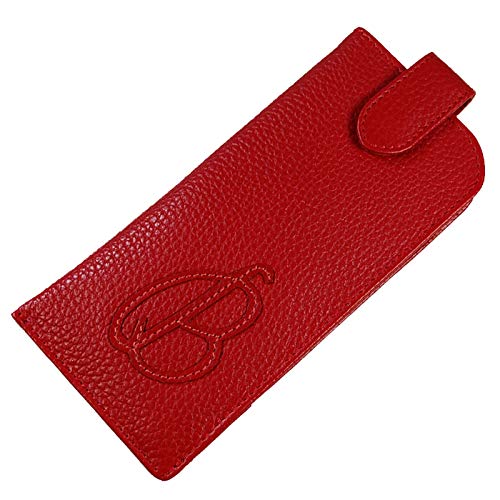 GoBago Brillenetui Echt Leder Brillentasche Lederetui für die Brille Stecketui (Rot) von GoBago