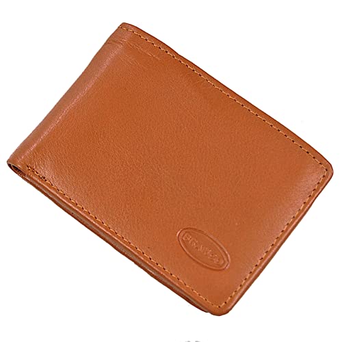 GoBago Kleine Leder Herren Geldbörse Geldbeutel Portemonnaie Minibörse 10x7x1cm (Natur) von GoBago