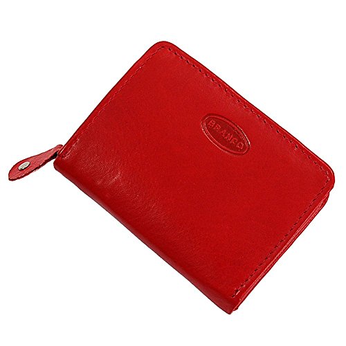 Münzbörse Leder Minibörse Reißverschluss Geldbörse Geldbeutel Portemonnaie kleine Börse (Rot) von GoBago