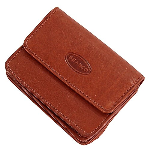 Münzbörse Leder Minibörse kleines Portemonnaie Geldbörse (Braun) von GoBago