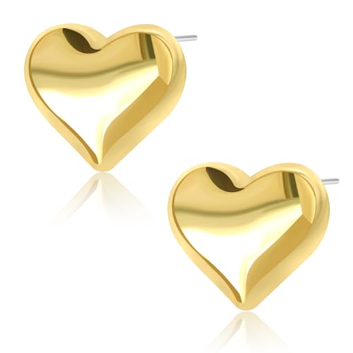 Dupes Earrings 18K Ohrringe Gold Herz Earrings Goldene Ohrringe Damen Hypoallergene Schleifen Ohrringe Leichte Hollow Ohrringe für Damen Mädchen von GoBene