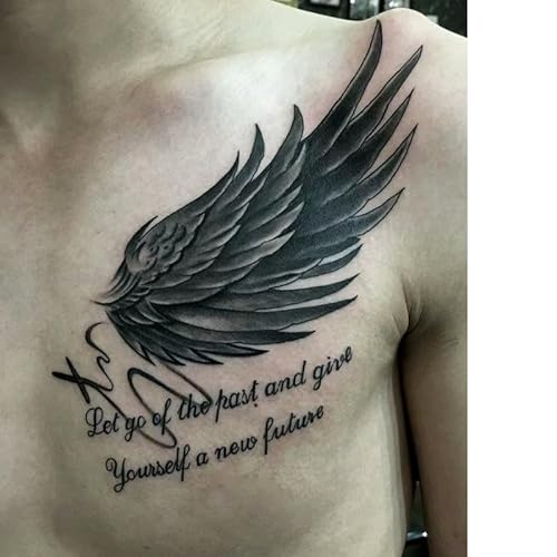 2 Flügel Saft Tattoo Aufkleber Kräuter Semipermanent Wasserfest Nicht Reflektierend Brust Langlebig Männer Dauer Von Zwei Wochen Temporäre Tattoo Fake Tattoo Aufkleber von GoDdis