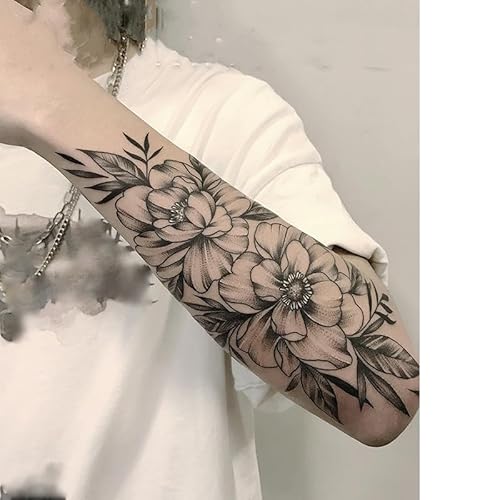 2 Stück Blumen-Arm-Saft-Tattoo-Aufkleber, Kräuter, Semipermanent, Wasserfest, Nicht Reflektierend, Einfarbig, Blume, Langlebig, Für Männer Dauer Von Zwei Wochen Temporäre Tattoo Aufkleber von GoDdis