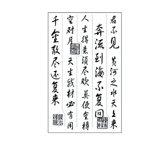 2 Stück Chinesische Kalligraphie-Text-Kräutersaft-Tattoo-Aufkleber Für Männer Und Frauen, Halbarmig, Semipermanent Temporäre Tattoos Tattoo Aufkleber Falsche Tätowierung von GoDdis