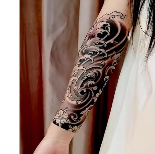 2 Stück Temporäre Pflanzliche Tattoo-Aufkleber, Gefälschte Sakura-Arm-Bild-Saft, Für Frauen Und Männer, Semipermanent, Nicht Reflektierend, Wasserdicht, Hält 2 Wochen von GoDdis