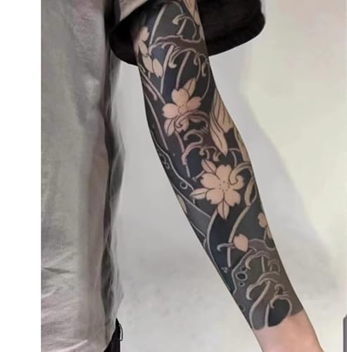 2 Stück Temporäre Pflanzliche Tattoo-Aufkleber, Gefälschte Sakura-Hand, Saft Für Den Ganzen Arm, Für Frauen Und Männer, Semipermanent, Nicht Reflektierend, Wasserdicht, Hält 2 Wochen von GoDdis