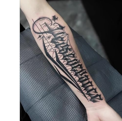 2 Stück Temporäre Pflanzliche Tattoo-Aufkleber, Gefälschter Arm, Englischer Swash-Saft, Für Frauen Und Männer, Semipermanent, Nicht Reflektierend, Wasserdicht, Hält 2 Wochen von GoDdis