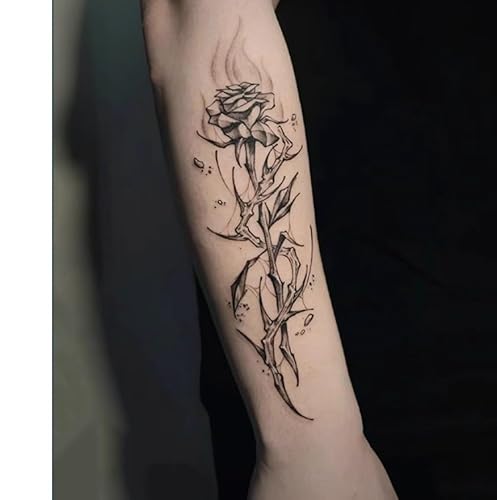 2 Stück Temporäre Pflanzliche Tattoo-Aufkleber, Gefälschter Arm, Rosenblütensaft, Für Frauen Und Männer, Semipermanent, Nicht Reflektierend, Wasserdicht, Hält 2 Wochen von GoDdis