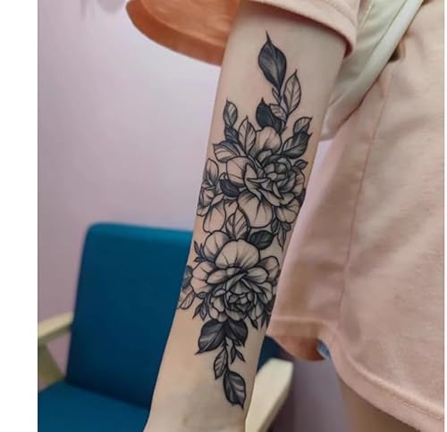 2 Stück Temporäre Pflanzliche Tattoo-Aufkleber, Gefälschter Arm, Vegetarischer Blumensaft, Für Frauen Und Männer, Semipermanent, Nicht Reflektierend, Wasserdicht, Hält 2 Wochen von GoDdis