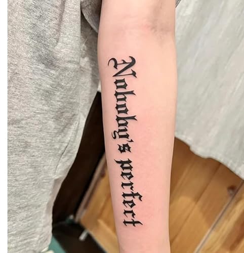 2 Stück Temporäre Pflanzliche Tattoo-Aufkleber, Gefälschter Englischer Armsaft, Für Frauen Und Männer, Semipermanent, Nicht Reflektierend, Wasserdicht, Hält 2 Wochen von GoDdis