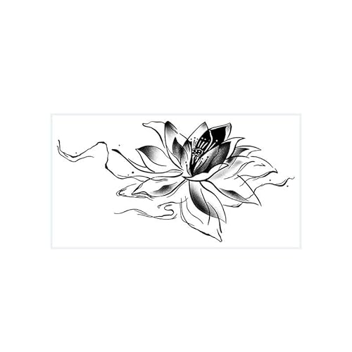 2 Stück Temporäre Tattoo-Aufkleber Lotus-Tinte Schlüsselbein Für Damen Und Herren Saft-Pflanzen-Tinte Wasserfest Semipermanent Und Langlebig Für 2 Wochen Ohne Reflexion von GoDdis