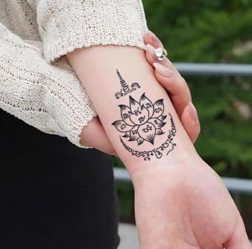 2 Stück Thai Schrift Tattoo Totem Kräuter Temporäre Tattoo Aufkleber Gefälschte Wasserdichte Semi-Permanente Hält 2 Wochen Saft Männer Und Frauen von GoDdis