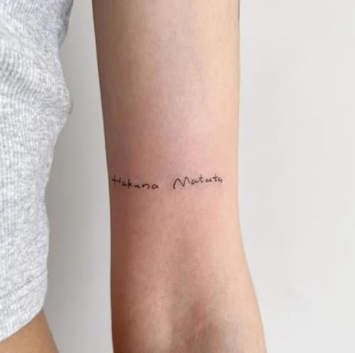 2 Stücke Englische Buchstaben Inspirierende Sätze Schlüsselbein Hals Arm Semi-Permanent Dauerhafte 2 Wochen Pflanzliche Temporäre Tattoo Aufkleber Gefälschte Frauen Männer Wasserdicht von GoDdis