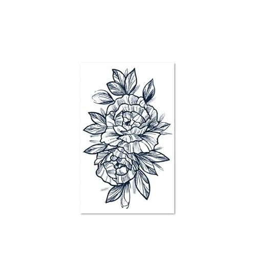 2 Temporäre Tattoo-Sticker Mit Einfarbigen Blumenbildern Für Damen Und Herren Saftpflanzentinte Wasserfest Semipermanent Und Langlebig Für 2 Wochen Nicht Reflektierend von GoDdis