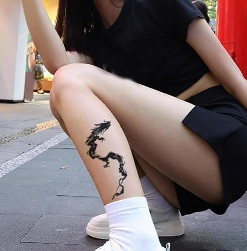 Abriebfest, Waschbar, Nicht Reflektierend, Semipermanent, Pflanzliche Temporäre Tattoo-Aufkleber, Gefälschter Drachenarm Im Chinesischen Stil, Großes Muster Für Männer Und Frauen von GoDdis